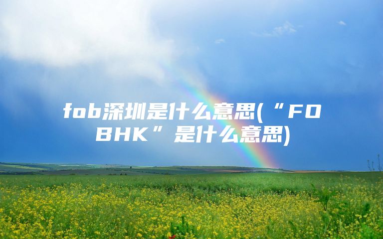 fob深圳是什么意思(“FOBHK”是什么意思)