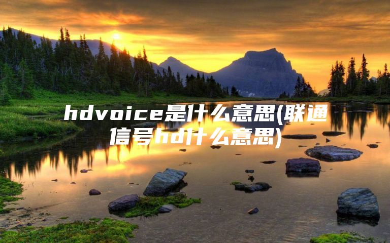 hdvoice是什么意思(联通信号hd什么意思)