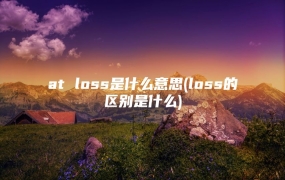 at loss是什么意思(loss的区别是什么)