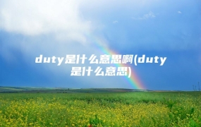 duty是什么意思啊(duty是什么意思)