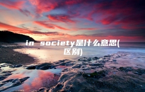 in society是什么意思(区别)