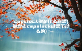 capslock键是什么意思(键盘上capslock键是干什么的)