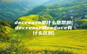 decrease是什么意思啊(decrease和reduce有什么区别)
