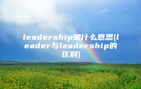 leadership是什么意思(leader与leadership的区别)