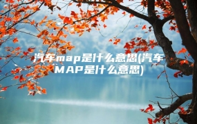 汽车map是什么意思(汽车MAP是什么意思)