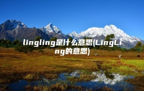 lingling是什么意思(LingLing的意思)